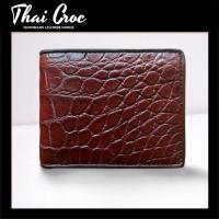 ราคา Thai Croc กระเป๋าหนังจระเข้ กระเป๋าสตางค์ 2 พับ ทรง US หนังจระเข้แท้ เป็นสวนท้องของหนังจระเข้ ทั้งภายนอกภายใน 5C21 (16877826941)