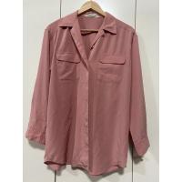ราคา เสื้อเชิ้ตแขนยาวสีชมพูตุ่น (20734223952)