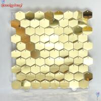 ราคา EUCALYPTUSQ1 เลื่อมแผง Wall Decor, Glitter หกเหลี่ยมเลื่อมฉากหลัง,แฟชั่น PET Silver Gold ฉากหลังตกแต่งแผง Baby Shower (45363939158)