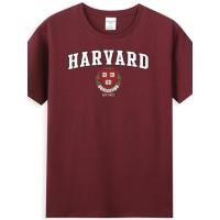ราคา HARVARD University เสื้อยืด HARVARD แขนสั้นผู้ชายผู้หญิงผ้าฝ้ายแท้หลวมรอบคอไวน์แดงชุดนักเรียนเสื้อที่ระลึก St (54963285596)