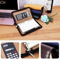 ราคา Cle PU Leather Cover A6 Notebook Loose-Leaf Business Notepad พร้อมเครื่องคิดเลข (58013615017)