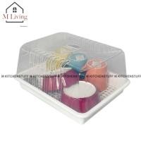 ราคา PN249/2 ชั้นวางจาน ชั้นคว่ำจาน ที่คว่ำแก้ว ที่คว่ำขวดนม ที่คว่ำจาน ที่ตากจาน พลาสติก พร้อมฝาปิด (22573597205)