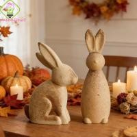 ราคา VALENTINE Unpainted ตุ๊กตาสัตว์, DIY วาด Hand-painted ไม้รูปปั้นกระต่าย, Creative Vintage แกะสลักน่ารักสัตว์ภาพวาดกระต่ายรูป Entryway Decor (51562523749)