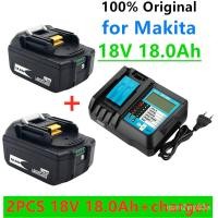 ราคา Original สำหรับ Makita 18V 18000mAh 18.0Ah แบบชาร์จไฟได้เครื่องมือแบตเตอรี่ LED Li-Ion เปลี่ยน LXT BL1860B BL1860 (15392491804)