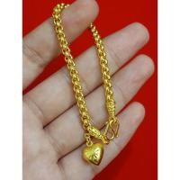 ราคา สร้อยข้อมือ น้ำหนัก 1 บาท ผ่าหวาย ห้อยใจ ❤️ สีทอง 96.5% ไม่ลอกไม่ดำ ใส่อาบน้ำได้ ยาว 6.5 นิ้ว (28009088536)