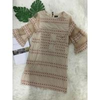 ราคา เดรส งานป้าย D'One อก 32 ยาว 31" แขนเสื้อมีลูกเล่นน่ารักๆ สีเบจ (D8411) (27576844072)
