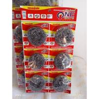 ราคา ฝอยสเตนเลสขัดหม้อ คราบฝันแน่น หลุดกระจาย (1เเผงมี6ชิ้น) ขนาด7×7cm(No.0067) (45559569586)