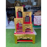 ราคา โต๊ะหมู่บูชา หมู่ 4 หน้า 10 โต๊ะซัด โต๊ะหมู่บูชา งานไม้สักขาหวายแกะสลักปิดทอง (27783731517)