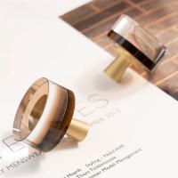 ราคา Original High-End ทองเหลืองแก้วคริสตัลสี-บล็อกตู้จับโปร่งใส Simple Glass Cabinet Knob (56804894168)