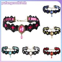 ราคา PUCOOL Bla Lace Nelace Collar Choker Velvet Crystal Vintage Gothic Chain Pendant . (57113967230)