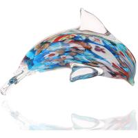 ราคา Quligeta แก้ว Dolphin ตุ๊กตา Handmade Blown สัตว์ทะเลประติมากรรมรูปปั้น Paperweight ของขวัญสะสมตกแต่งบ้านเครื่องประดับ (มูราโนะ) (58057398755)