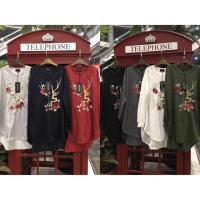 ราคา เสื้อแขนยาว มินิเดรส อก 52” ทรงหน้าสั้นหลังยาว ปักลายกวาง สาวอวบ สาวอ้วน สาวผอมก็ใส่ได้ (901717864)