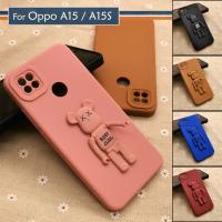 ราคา Oppo A15 A15S Simple Back Silicone Soft TPU Case Cover Casing Phone Mobile Cute Colourful Bear Stand Housing (43282834897)