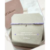 ราคา O'Dhima สร้อยข้อมือไหม อเมทิสต์ (Amethyst) พร้อมจี้ชาร์มสายฟ้าทองขาว 9K (49500869733)
