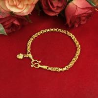 ราคา สร้อยข้อมือทองลายทาโร่ห้อยจี้หัวใจ ยาว 7 นิ้ว น้ำหนัก 2 สลึง หุ้มเศษทองเยาวราช ทองชุบ ทองปลอม ใส่แทนทองแท้ได้ (4684020309)