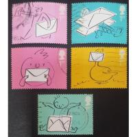 ราคา E140 แสตมป์อังกฤษใช้แล้ว ชุด Greeting Stamps ปี 2004 ใช้แล้ว สภาพดี 5 ดวง ครบชุด (6711229607)