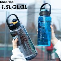 ราคา SHOOHOO ขวดน้ํากีฬา, ขวดเครื่องดื่มขนาด 1.5 ลิตร/2 ลิตร/3 ลิตร, ความจุขนาดใหญ่แบบพกพาพร้อมเครื่องหมายเวลาเหยือกน้ําน้ําหนักเบา (45563627498)