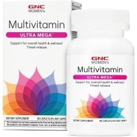 ราคา GNC Womens Ultra Mega Multivitamin Caplets, พิสูจน์แล้วทางคลินิกเพื่อรู้สึกดีขึ้น, Immune Support, Vitamin A, B, C, D, Iron, Biotin, Gluten Free, Timed Release, 90 ct, 45 svgs (57864916987)