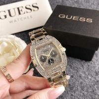 ราคา ผู้หญิง Guess นาฬิกาแฟชั่น Shinny Diamond Casual Rhinestone สายเหล็กปฏิทินนาฬิกา (24323312584)