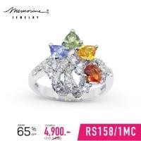 ราคา Memorine Jewelry แหวนเงินแท้ 925 ฝังแฟนซีแซฟไฟร์ : RS158/1MC (27386617840)