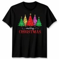 ราคา เสื้อยืดธีมคริสต์มาสพิมพ์กลิตเตอร์สำหรับวันหยุด (43980033692)