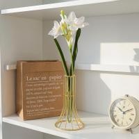 ราคา Nordic Gold เหล็กแจกันแก้วชุดดอกไม้ประดิษฐ์ห้องนอน Nightstand Dressing ตารางความงามหัตถกรรมตกแต่งบ้านของขวัญ 1 PC (41532931982)