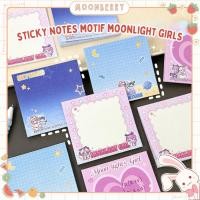 ราคา Sticky Notes น่ารัก Moonlight Girl Motif น่ารัก Anime ตัวอักษร Kawaii Soft Love สีชมพูสีฟ้า 50 แผ่น 7x7 ซม.หมายเหตุกระดาษ Sticky Daily Memopad เครื่องเขียน (54213804176)