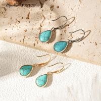 ราคา JUSTOP ต่างหูหินธรรมชาติสไตล์อเมริกันยุโรป Drop-Shaped Turquoise ต่างหูหินธรรมชาติฝังต่างหู Turquoise (52913483752)