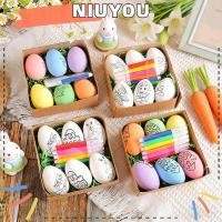 ราคา NIUYOU 6PCS ไข่อีสเตอร์,สีปากกามัลติฟังก์ชั่อีสเตอร์ DIY ไข่มือวาด,การ์ตูนสร้างสรรค์ DIY ระบายสีหัตถกรรมภาพวาดที่มีสีสันไข่ฉากอีสเตอร์ตกแต่ง (44957898756)