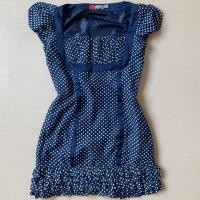 ราคา มินิเดรส ลายจุด สีน้ำเงิน งานป้าย (7506893923)