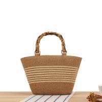 ราคา พร้อมส่ง 2 สี กระเป๋าสาน หูไม้ สานลาย ทรงshoppping bag minimal P258 (25956707013)