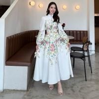 ราคา เดรสยาวพิมพ์ลายแขนจั้มยาว แต่งลายกราฟฟิก ซิบแบบซ่อนมีซับในทั้งตัวมาพร้อมเข็มขัด (28627269081)
