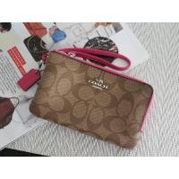 ราคา พร้อมส่ง แท้ % New Coach คล้องมือ 2 ซิป S DOUBLE CORNER ZIP WRISTLET (COACH 87591) IM/FUCHSIA (5172977648)