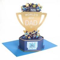 ราคา [การ์ดลายทองคำ] การ์ดวันพ่อ 3D Gold Foil รูปถ้วยรางวัล Best Dad/การ์ดป๊อปอัพ/การ์ดวันพ่อ/ของขวัญวันพ่อ (52661618849)