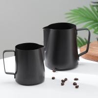ราคา เหยือกตีฟองนม สีดำด้าน 350ml 600ml Teflon milk pitcher เหยือกนมลาเต้อาร์ท (27610357236)