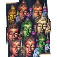 ราคา มู่ลี่แขวนผนังภาพวาดพระพุทธรูป งานทำมือบนผ้ากำมะหยี่ (50700323098)