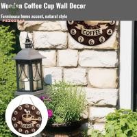 ราคา [CIR] ป้ายแขวนถ้วยกาแฟทรงกลมสร้างสรรค์ 2D นาฬิกาตกแต่งผนังไม้ th (57663899931)