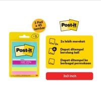 ราคา 3M Post-it Super Sticky Notes 3x3" 3321-3SSMIA บรรจุ 3 แผ่น (3 x 45 แผ่น) (46303886308)