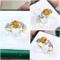 ราคา แหวนบุษราคัมแท้ เพชรแท้ธรรมชาติน้ำ98VVS ทองคำแท้18K (40981584483)