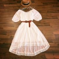 ราคา เดรสปาดไหล่ลูกไม้สีขาว (43308837059)