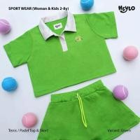 ราคา Heylo - SPORT WEAR PADEL TENNIS - One Set Skort Couple Mom Kids/Sports Clothes Set for Adult Women/Green (40483045971)