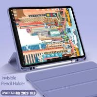 ราคา Apple iPad Air 4rd Gen 2020 10.9" 10.2 8th 7th Gen 5th 6th 9.7 2018 Air 3 2 1 Pro 11 10.5 Mini 2 3 4 5 Smart Cover พร้อมที่ใส่ดินสอ Trifold Stand Smart (41966616575)