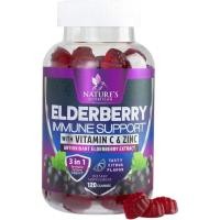 ราคา Elderberry Immune port 3X Strength Sambucus Elderberry Gummy พร้อม C D3 & Zinc Natures Elderberry Extract Immune port สําหรับผู้ใหญ่ & 120 (52364449913)