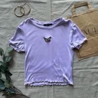 ราคา เสื้อ Forever21 มืองสอง สีม่วงปักลายผีเสื้อ อก28-38 ยาว 18 (26566118163)