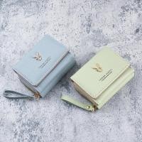 ราคา สุภาพสตรีกระเป๋าสตางค์ขนาดเล็กหนังสไตล์ใหม่คลัทช์กระเป๋าใส่เหรียญสองในหนึ่งเดียวซิปสามพับผู้ถือบัตรหนึ่งถุงเก็บ (47912391209)