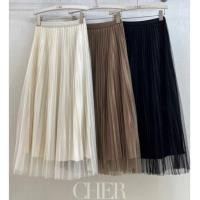 ราคา กระโปรงพลีท 2 ชั้น ด้านนอกเป็นผ้ามุ้งอัดพลีท น่ารักคุณหนูคุณใจ #Cher (27603286131)