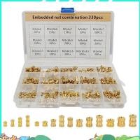 ราคา 330 ชิ้นทองเหลืองเกลียวใส่ถั่ว M2 M3 M5 หญิงด้าย Knurled Nut แทรก Embedment Nut สําหรับ 3D การพิมพ์ Part (45712104974)