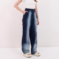 ราคา Loony - กางเกงยีนส์ Berin Cargo สีฟ้าคราม - กางเกง (57863378459)
