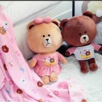ราคา ตุ๊กตา หมอนผ้าห่ม หมีบราวน์ (1459578303)