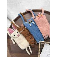 ราคา C Handmade Wool Felt Phone Crossbody Cute Cartoon Sheep Girls Purse Bucket Shape Youth Suitable Win (55759391609)